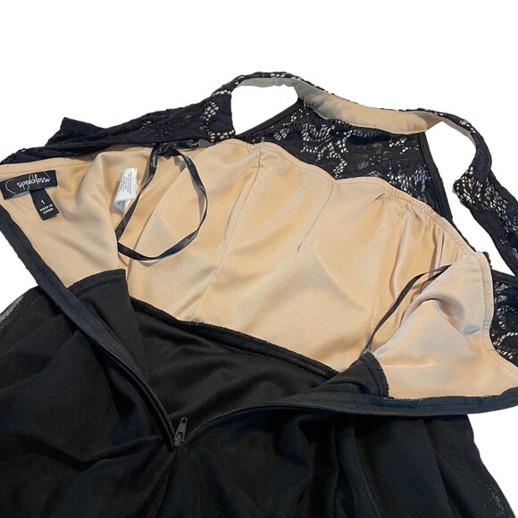 Speechless Black Lace & Mesh High-Low Dress Size 1 - Picture 14 of 16